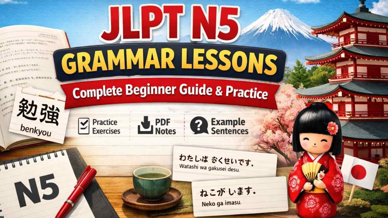 JLPT+N5+Grammar+Lessons+%7C+Full+Beginner+Guide+%26+Examples